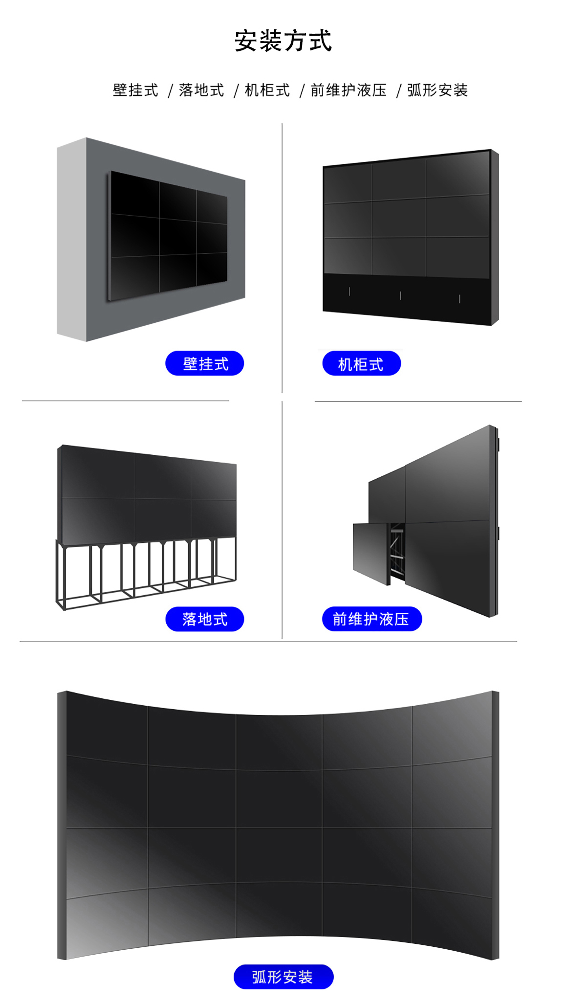 液晶拼接屏安装方式